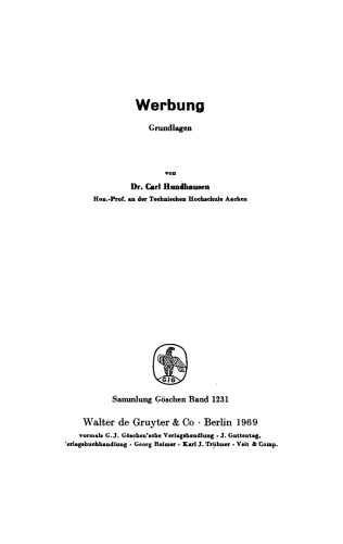 Werbung: Grundlagen