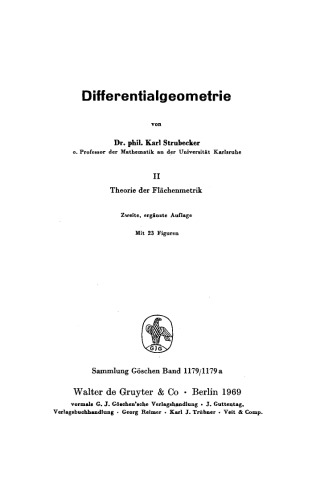 Differentialgeometrie: Band 2 Theorie der Flächenmetrik