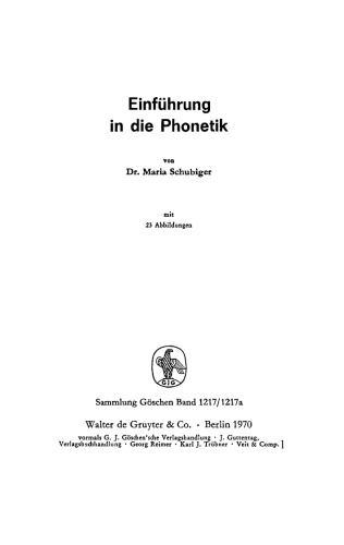 Einführung in die Phonetik