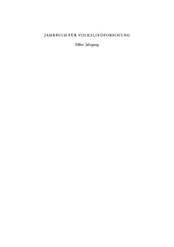 Jahrbuch für Volksliedforschung: 11. Jahrgang 1966