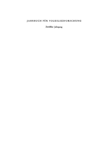Jahrbuch für Volksliedforschung: 12. Jahrgang 1967