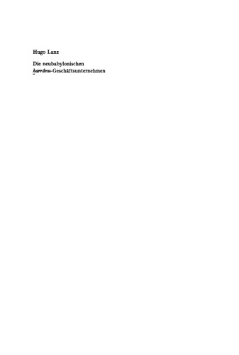 Die neubabylonischen ḫarrânu-Geschäftsunternehmen