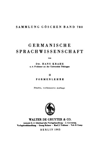 Germanische Sprachwissenschaft: Band 2 Formenlehre