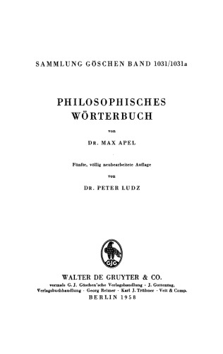 Philosophisches Wörterbuch