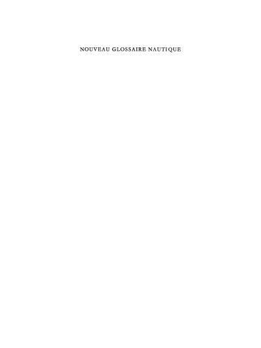 Nouveau glossaire nautique: C