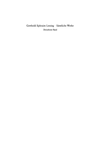 Gotthold Ephraim Lessings Sämmtliche Schriften: Band 13