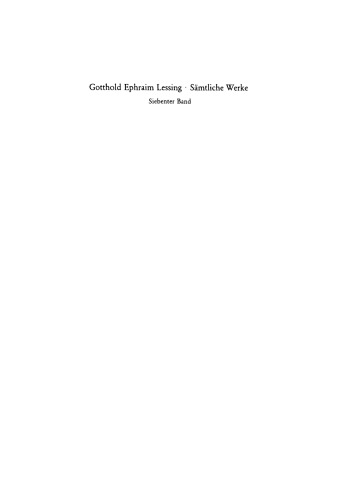Gotthold Ephraim Lessings Sämmtliche Schriften: Band 7