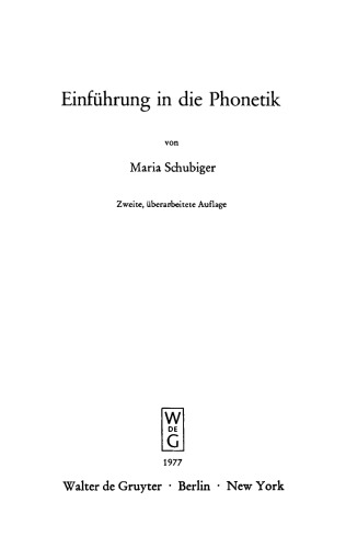 Einführung in die Phonetik