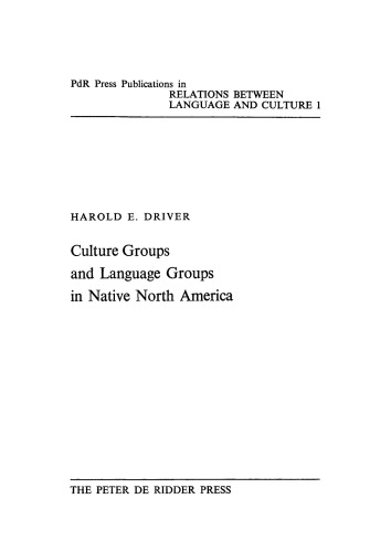 Culture Groups and Language Groups in Native North America