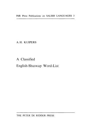 A Classified English-Shuswap Word-List