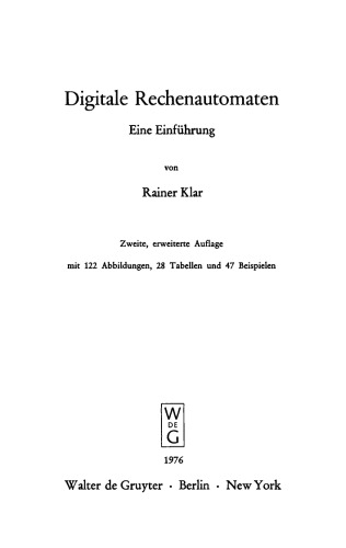Digitale Rechenautomaten: Eine Einführung