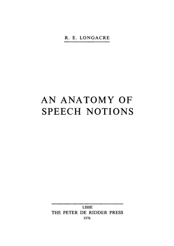 An anatomy of speech notions