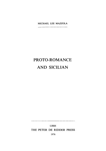 Proto-Romance and Sicilian