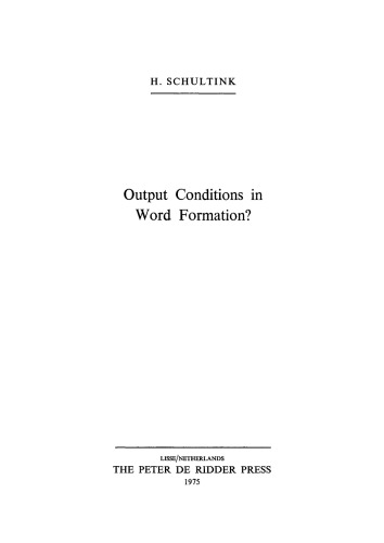 Output Conditions in Word Formation?