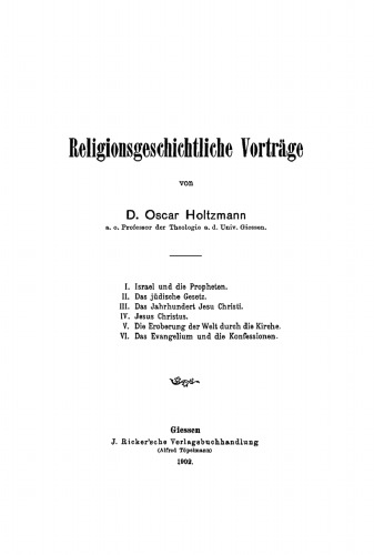 Religionsgeschichtliche Vorträge