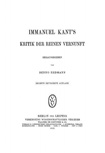 Kritik der reinen Vernunft