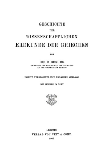 Geschichte der wissenschaftlichen Erdkunde der Griechen