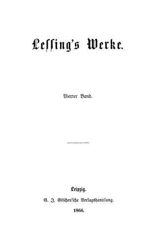 Lessing’s Werke: Band 4