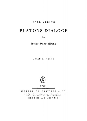 Platons Dialoge in freier Darstellung: Reihe 2 Theatet, Sophist, Staatsmann, Parmenides, Philebos, Timaeos, Kritias