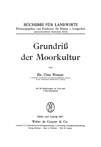 Grundriß der Moorkultur