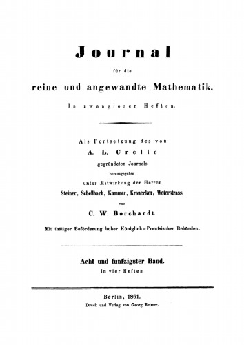 Journal für die reine und angewandte Mathematik: Band 85