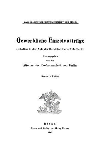 Gewerbliche Einzelvorträge: Reihe 6