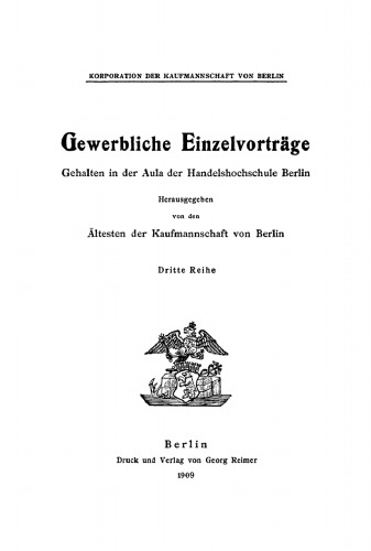 Gewerbliche Einzelvorträge: Reihe 3