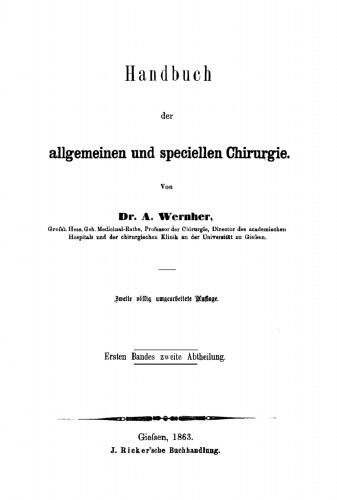 Handbuch der allgemeinen und speciellen Chirurgie: Band 1, Abt. 2
