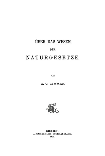 Über das Wesen der Naturgesetze