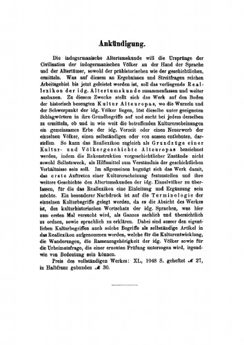 Reallexikon der indogermanischen Altertumskunde: Grundzüge einer Kultur- und Völkergeschichte Alteuropa