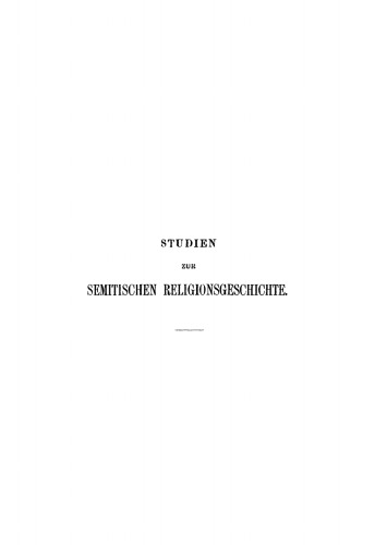 Studien zur semitischen Religionsgeschichte: Heft 2