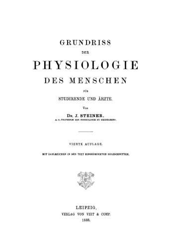Grundriss der Physiologie des Menschen für Studirende und Ärzte