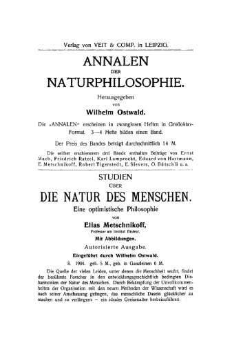 Abhandlungen und Vorträge allgemeinen Inhalts: (1887–1903)