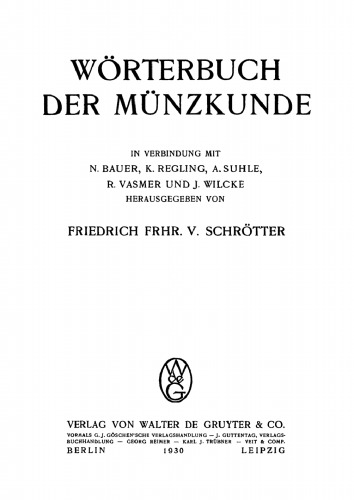 Wörterbuch der Münzkunde