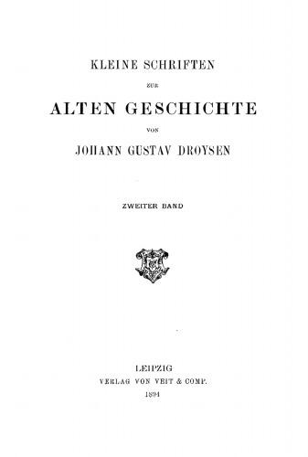 Kleine Schriften zur alten Geschichte: Band 2