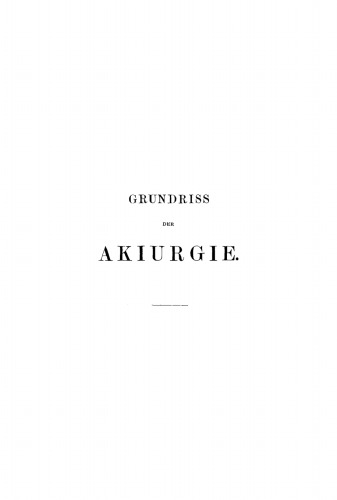 Grundriss der Akiurgie