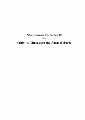 Grundlagen des Automobilbaues