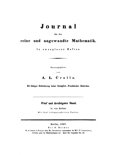 Journal für die reine und angewandte Mathematik: Band 35
