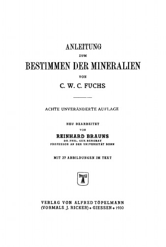 Anleitung zum Bestimmen der Mineralien