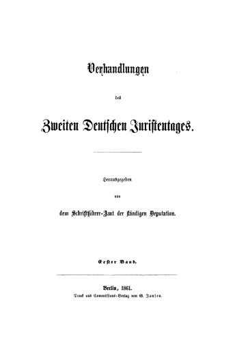 Verhandlungen des Zweiten Deutschen Juristentages – Gutachten