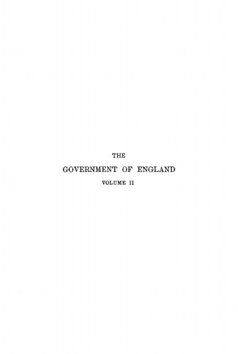 The Government of England: Volume 2