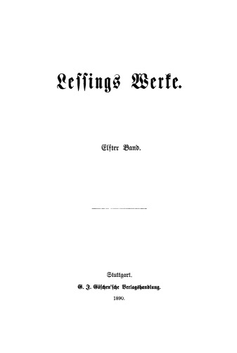 Lessing’s Werke: Band 11