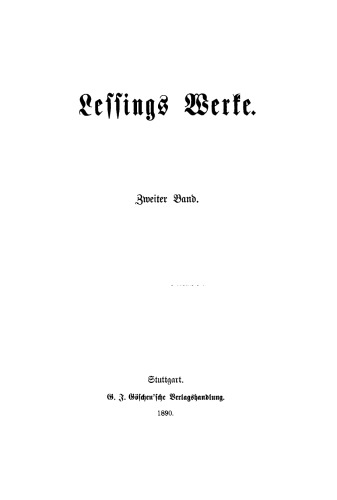 Lessing’s Werke: Band 2