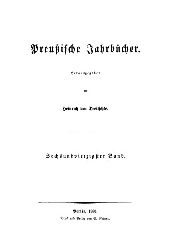 Preußische Jahrbücher: Band 46
