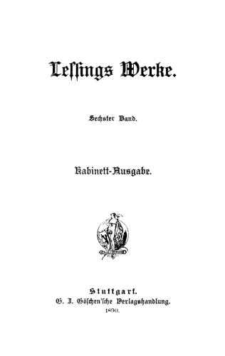 Lessings Werke: Band 6