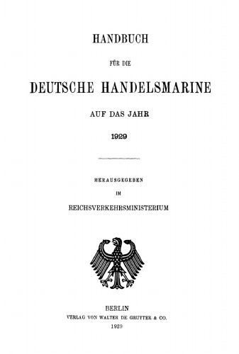 Handbuch für die deutsche Handelsmarine auf das Jahr ...: 1929