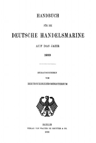 Handbuch für die deutsche Handelsmarine auf das Jahr ...: 1930