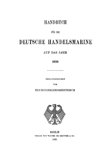 Handbuch für die deutsche Handelsmarine auf das Jahr ...: 1935