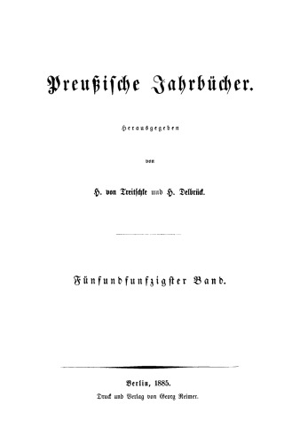 Preußische Jahrbücher: Band 55
