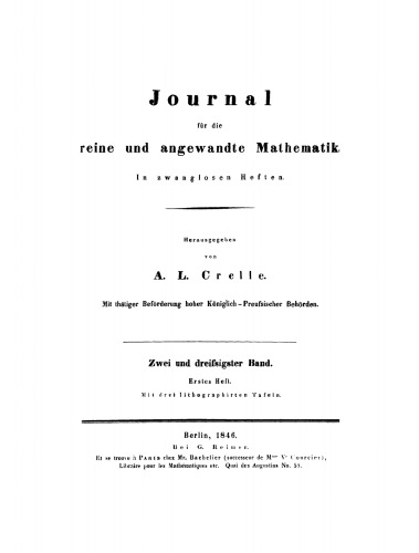 Journal für die reine und angewandte Mathematik: Band 32